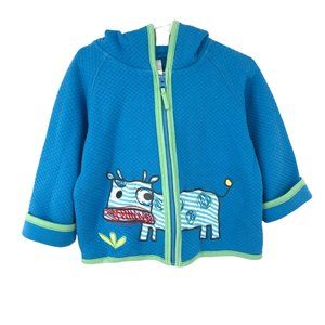 Hanna Andersson Cow Zip Up Quilted Jacket